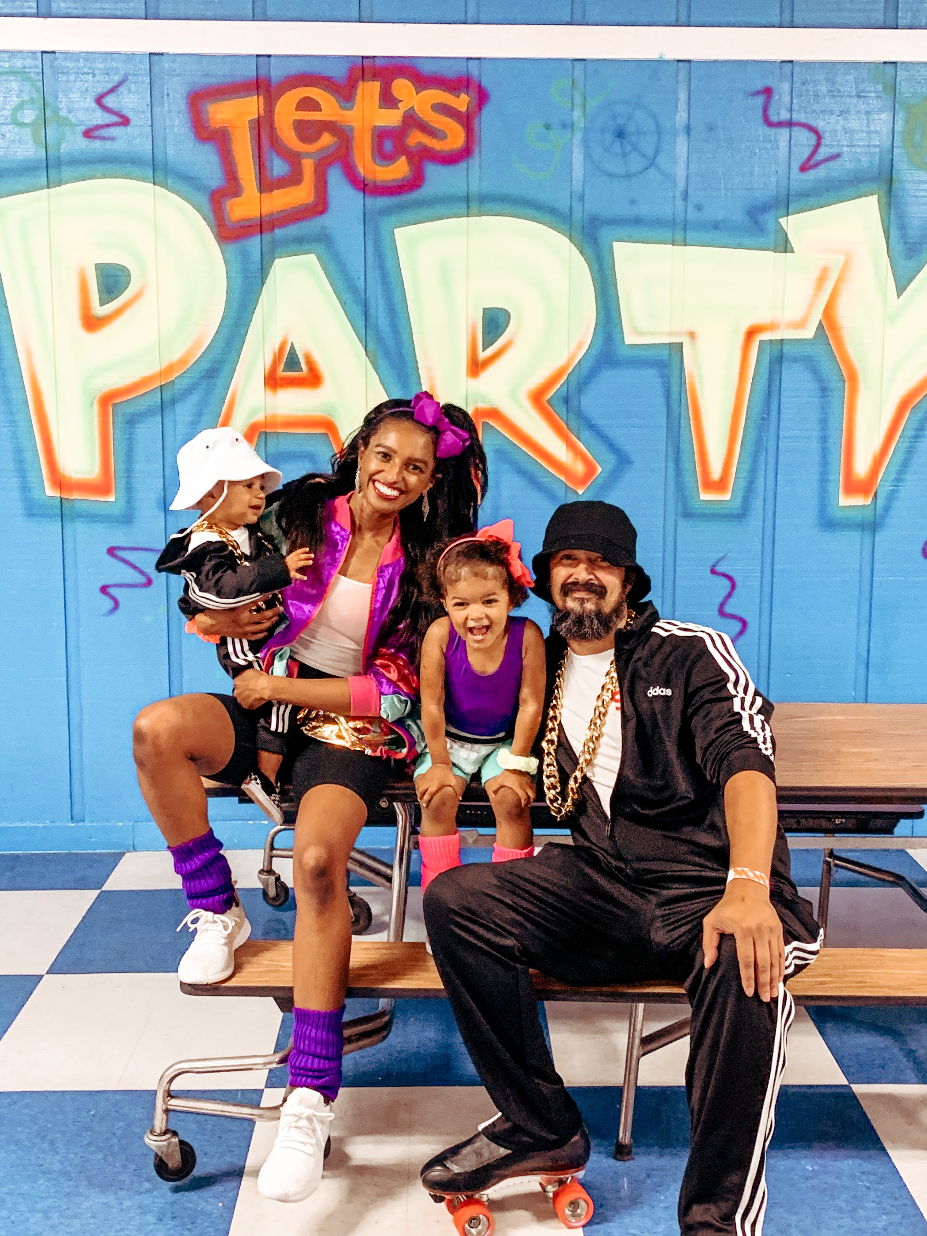 family photo 80s skate party